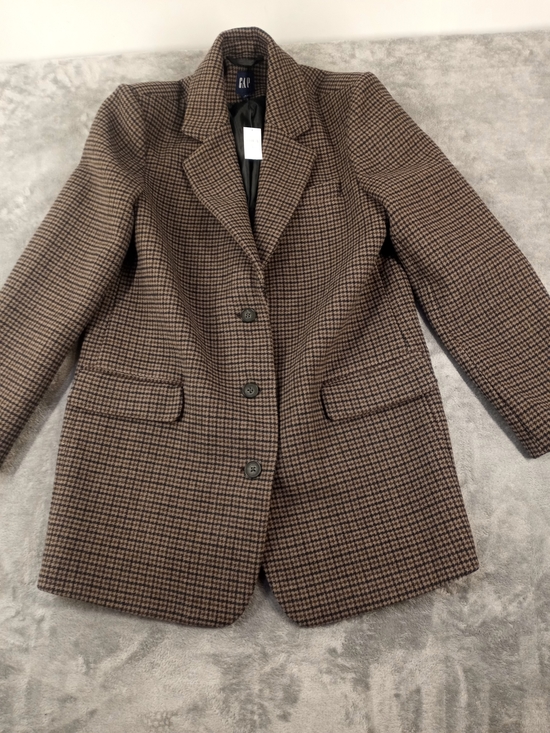 GAP Jackets & Blazers - GAP Women's Brown Houndstooth 100% Wool Blazer Jacket Size Small